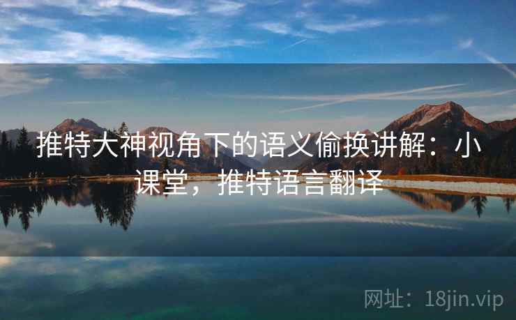 推特大神视角下的语义偷换讲解：小课堂，推特语言翻译