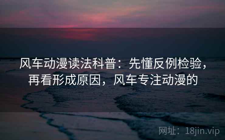 风车动漫读法科普：先懂反例检验，再看形成原因，风车专注动漫的