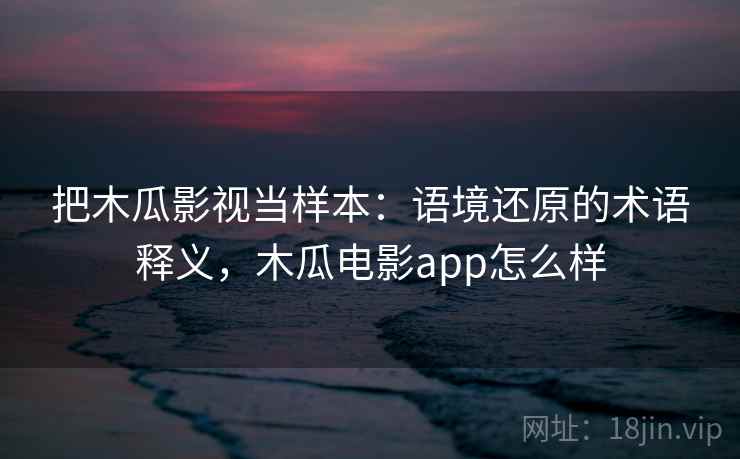 把木瓜影视当样本：语境还原的术语释义，木瓜电影app怎么样